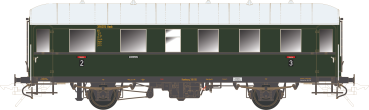Nebenbahnwagen BCi-34, 2./3. Kl., Epoche 3, flaschengrün RAL 6007