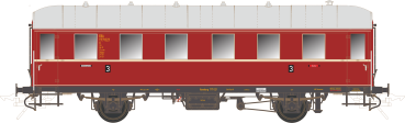 Nebenbahnwagen Civ-34, 3. Kl., Epoche 3, purpurrot RAL 3004