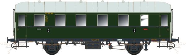 Nebenbahnwagen Ci-33, 3. Kl., Epoche 3, flaschengrün RAL 6007