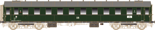 Schnellzugwagen B4üpe, 2.Kl., DR, Epoche 3, flaschengrün RAL 6007