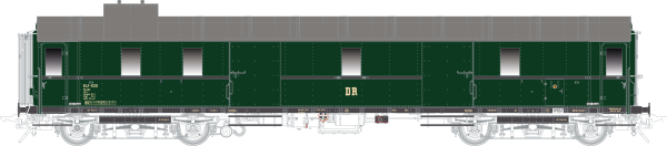 Schnellzuggepäckwagen Pw4üe, DR, Epoche 3, flaschengrün RAL 6007